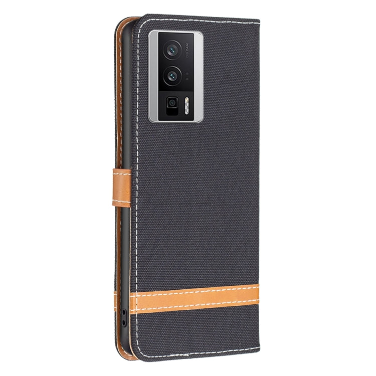 For Xiaomi Redmi K60 / K60 Pro Color Block Denim Texture Leather Phone Case