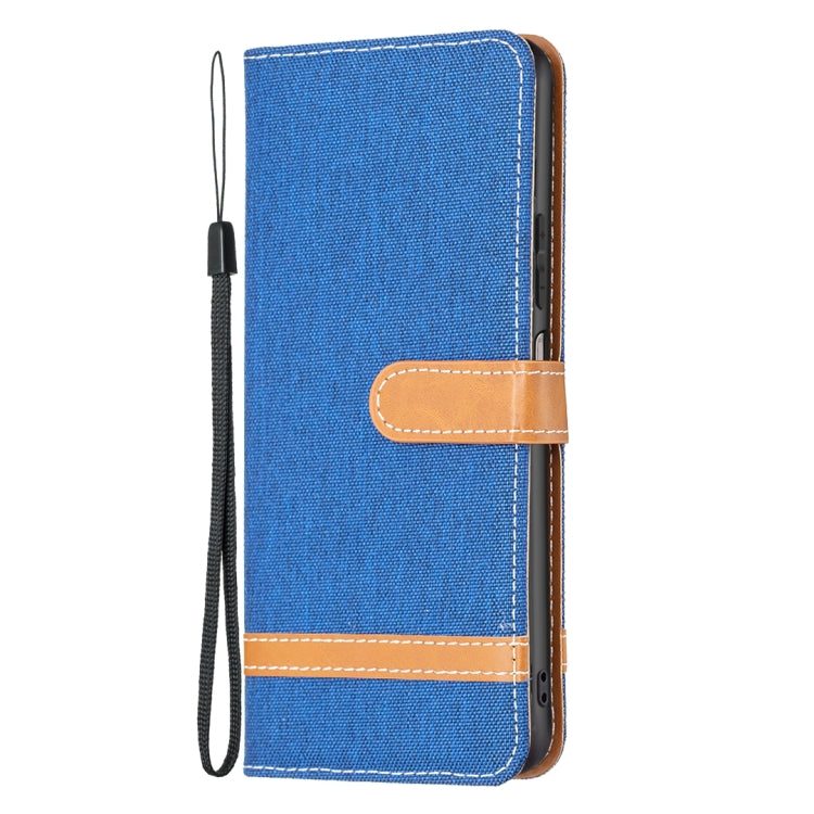 For Xiaomi Redmi Note 12S 4G / Note 11 Color Block Denim Texture Leather Phone Case