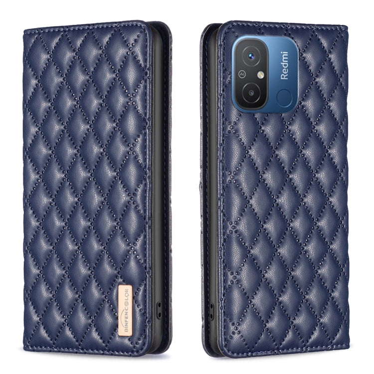 For Xiaomi Redmi 12C Diamond Lattice Magnetic Leather Flip Phone Case