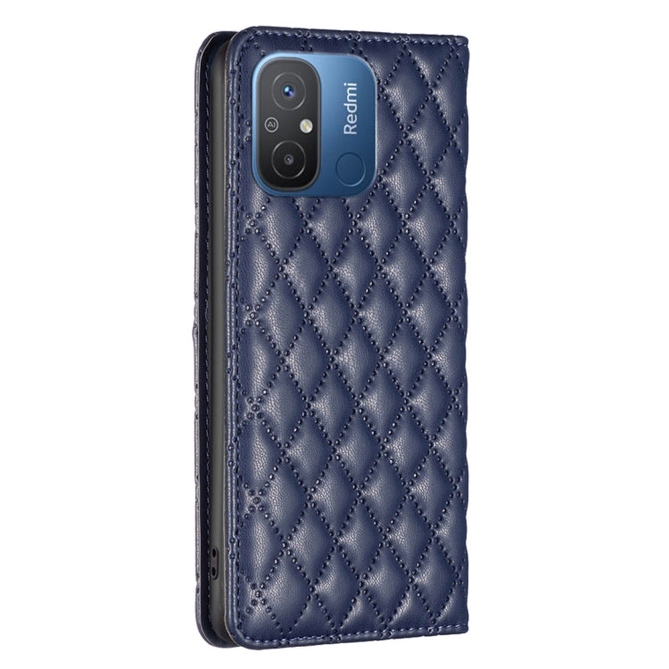 For Xiaomi Redmi 12C Diamond Lattice Magnetic Leather Flip Phone Case
