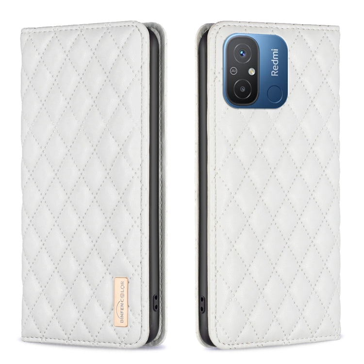 For Xiaomi Redmi 12C Diamond Lattice Magnetic Leather Flip Phone Case
