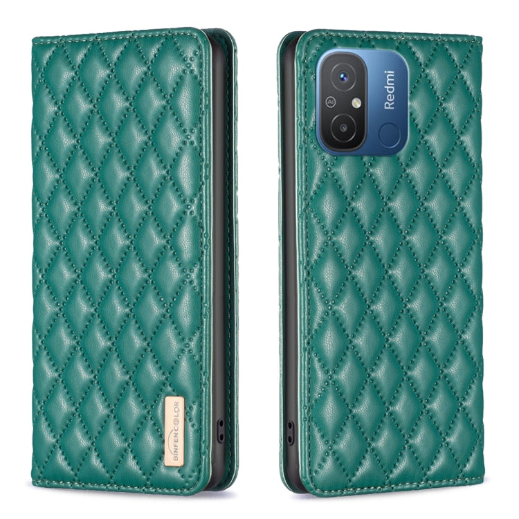 For Xiaomi Redmi 12C Diamond Lattice Magnetic Leather Flip Phone Case