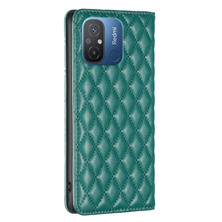 For Xiaomi Redmi 12C Diamond Lattice Magnetic Leather Flip Phone Case