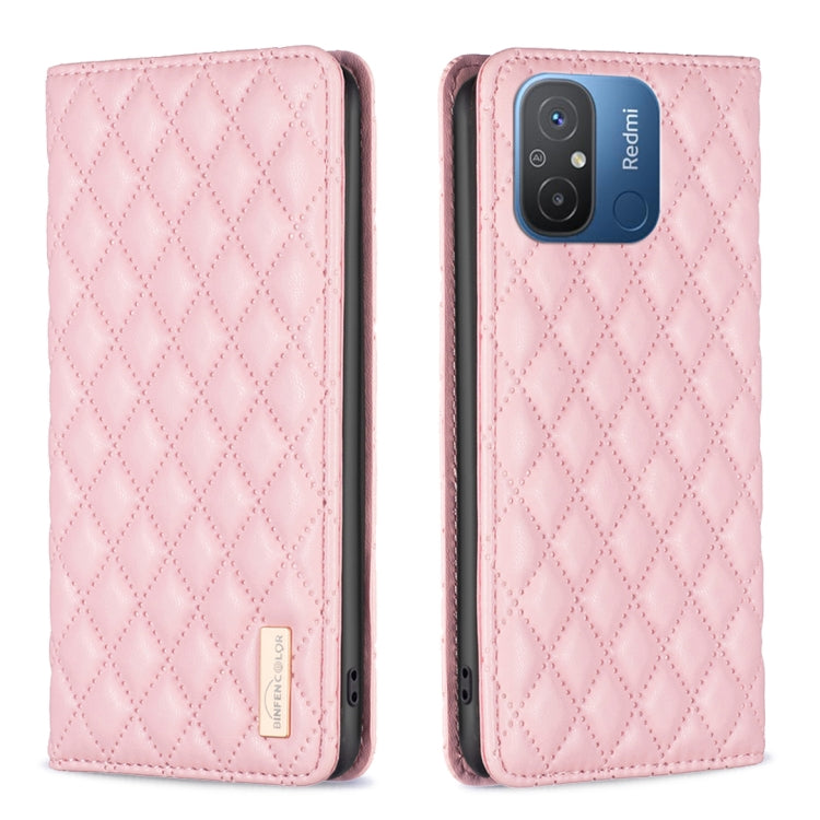 For Xiaomi Redmi 12C Diamond Lattice Magnetic Leather Flip Phone Case