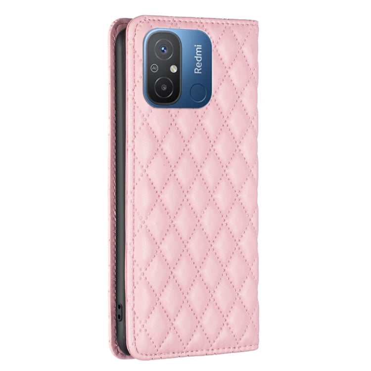 For Xiaomi Redmi 12C Diamond Lattice Magnetic Leather Flip Phone Case