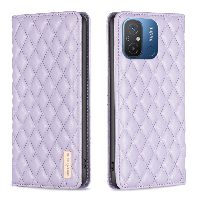 For Xiaomi Redmi 12C Diamond Lattice Magnetic Leather Flip Phone Case