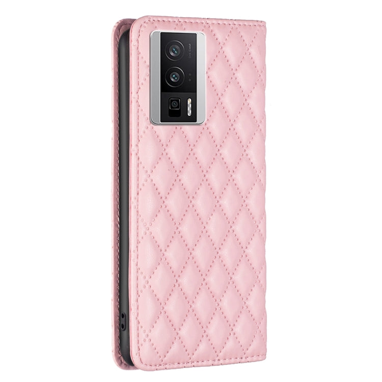 For Xiaomi Redmi K60 / K60 Pro Diamond Lattice Magnetic Leather Flip Phone Case