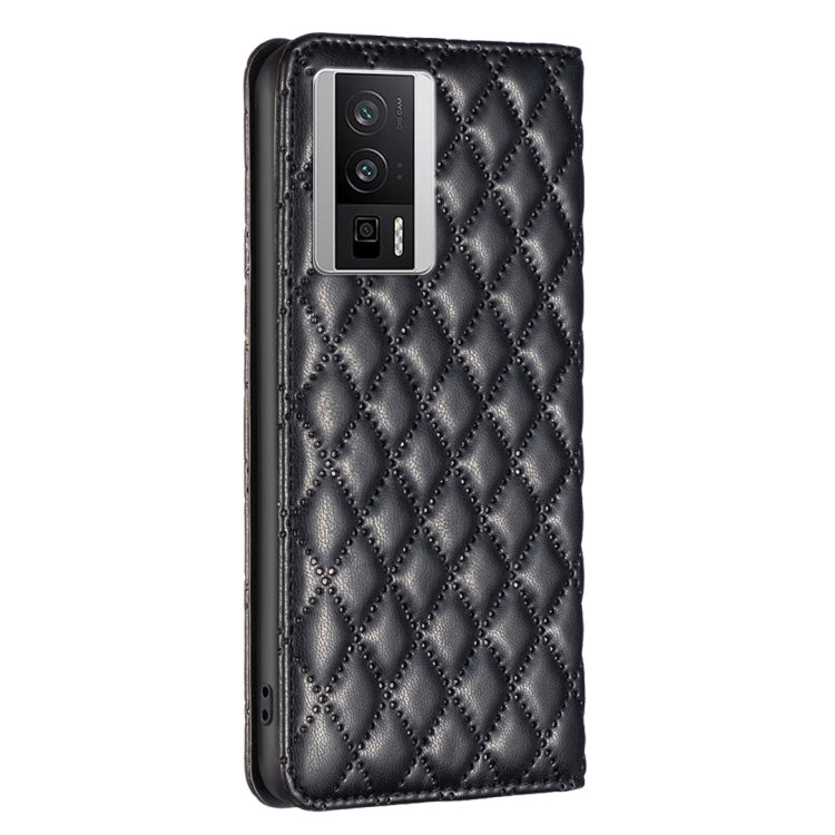 For Xiaomi Redmi K60 / K60 Pro Diamond Lattice Magnetic Leather Flip Phone Case