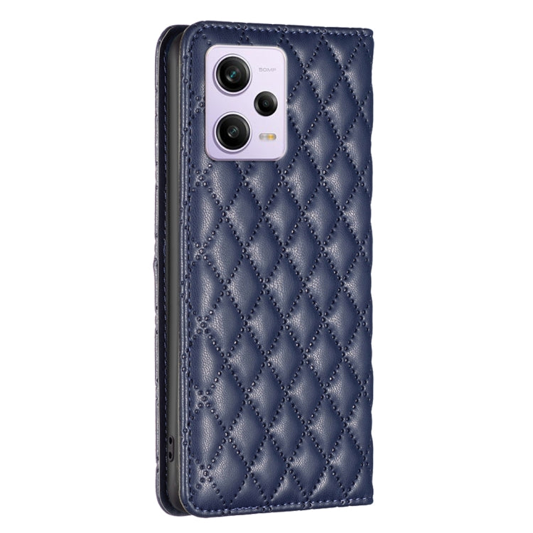 For Xiaomi Redmi Note 12 Pro+ Global Diamond Lattice Magnetic Leather Flip Phone Case