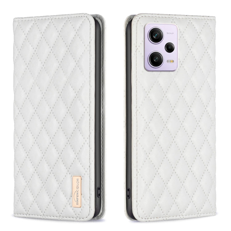 For Xiaomi Redmi Note 12 Pro+ Global Diamond Lattice Magnetic Leather Flip Phone Case