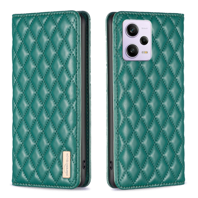 For Xiaomi Redmi Note 12 Pro+ Global Diamond Lattice Magnetic Leather Flip Phone Case