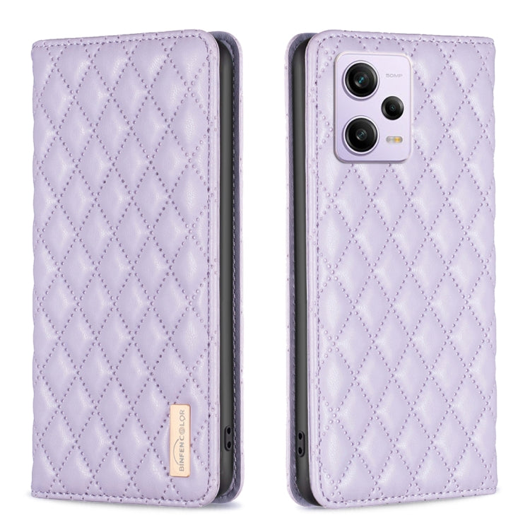 For Xiaomi Redmi Note 12 Pro+ Global Diamond Lattice Magnetic Leather Flip Phone Case