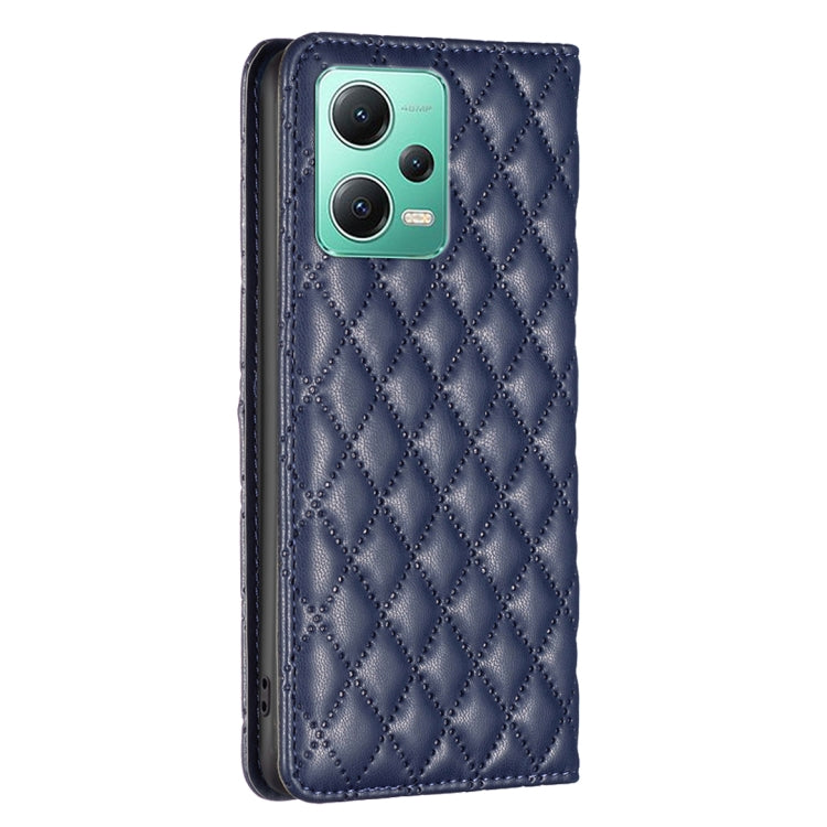 For Xiaomi Redmi Note 12 Global Diamond Lattice Magnetic Leather Flip Phone Case
