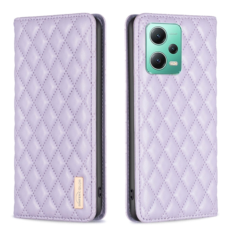 For Xiaomi Redmi Note 12 Global Diamond Lattice Magnetic Leather Flip Phone Case