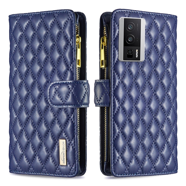 For Xiaomi Redmi K60 / K60 Pro Diamond Lattice Zipper Wallet Leather Flip Phone Case