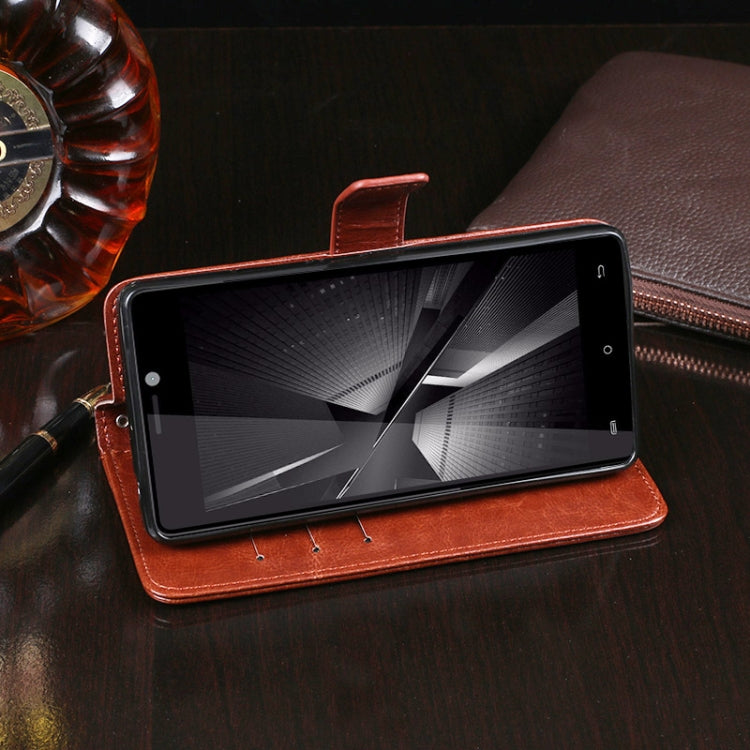 For Cubot H3 idewei Crazy Horse Texture Horizontal Flip Leather Case with Holder & Card Slots & Wallet