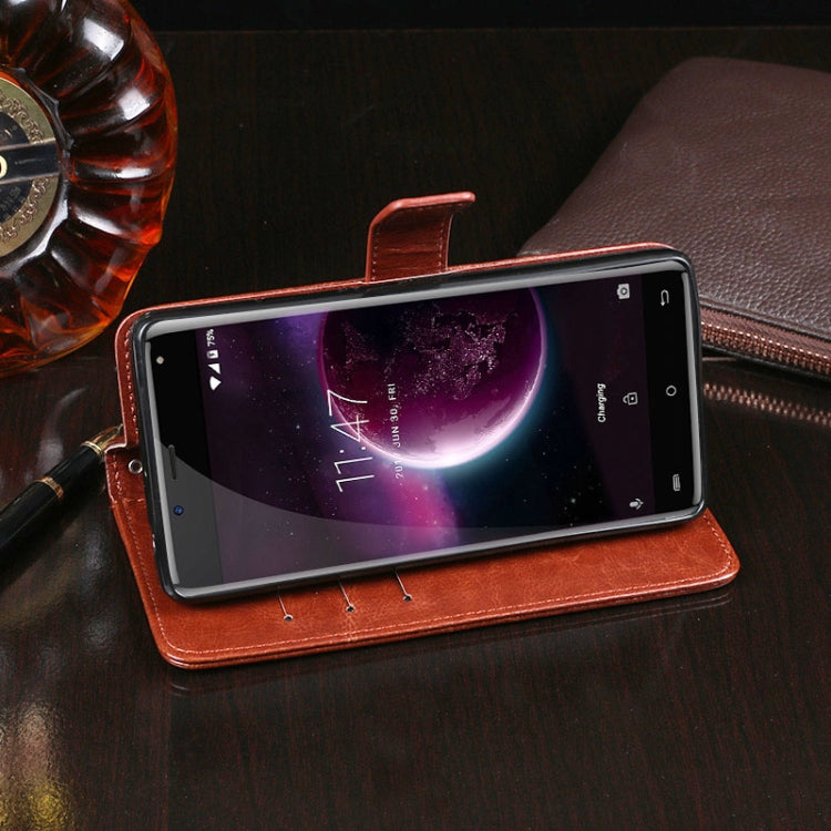 For Cubot Magic idewei Crazy Horse Texture Horizontal Flip Leather Case with Holder & Card Slots & Wallet