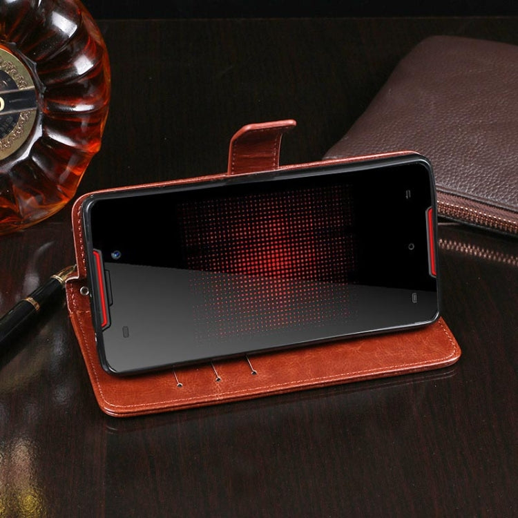 For Cubot Quest Lite idewei Crazy Horse Texture Horizontal Flip Leather Case with Holder & Card Slots & Wallet