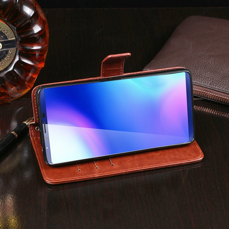 For Cubot X18 Plus idewei Crazy Horse Texture Horizontal Flip Leather Case with Holder & Card Slots & Wallet