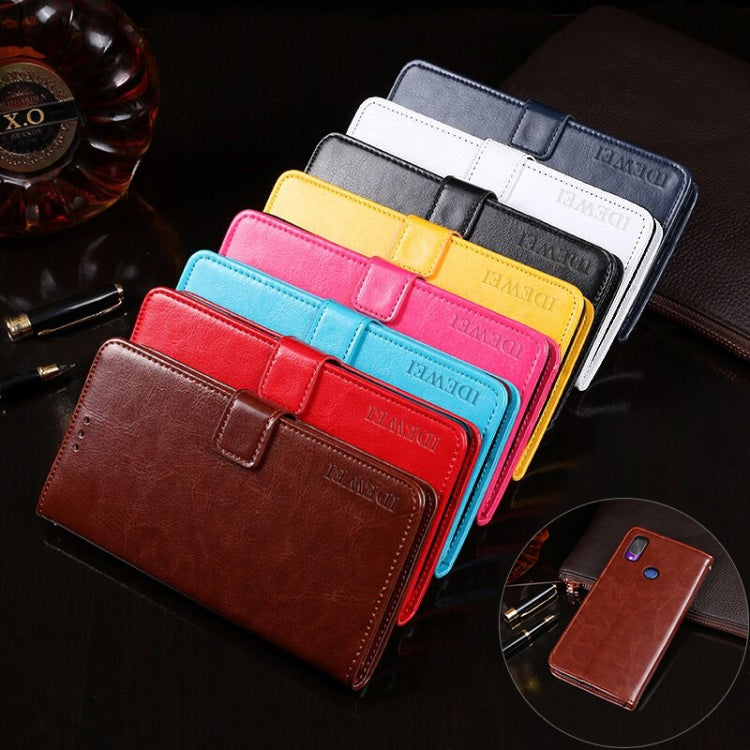 For Cubot X19 idewei Crazy Horse Texture Horizontal Flip Leather Case with Holder & Card Slots & Wallet
