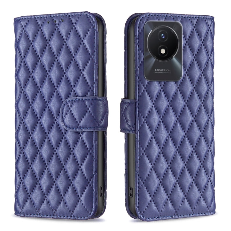 For vivo Y02 4G Diamond Lattice Wallet Leather Flip Phone Case