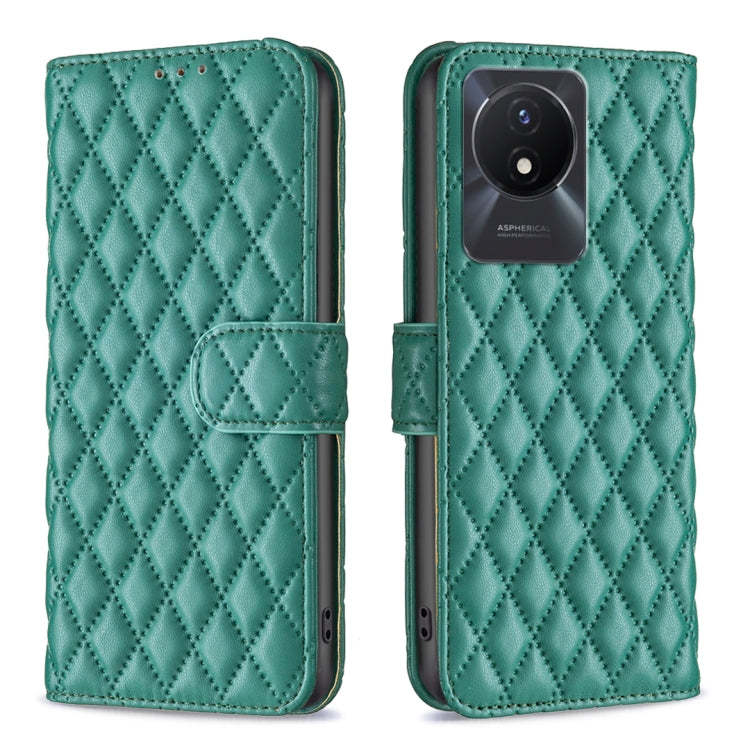 For vivo Y02 4G Diamond Lattice Wallet Leather Flip Phone Case