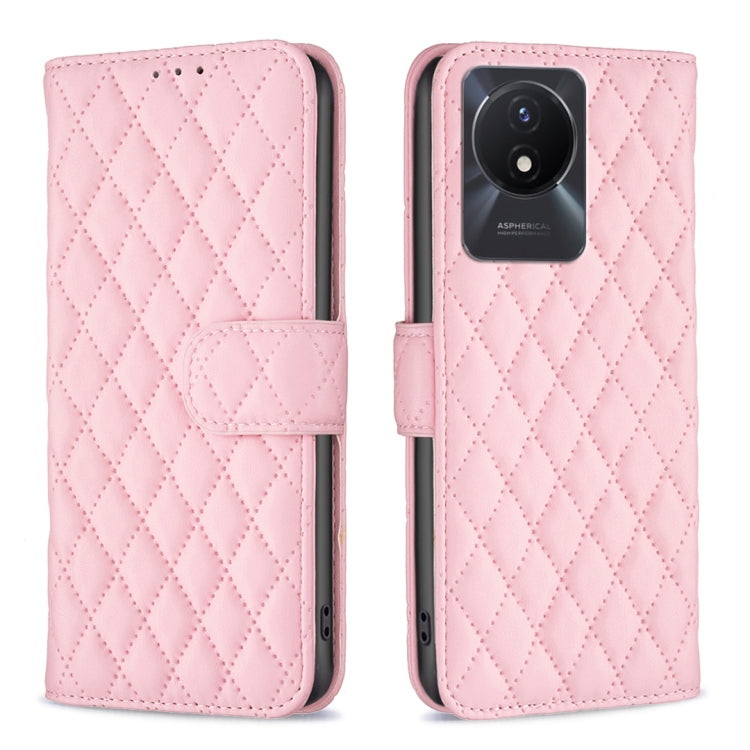 For vivo Y02 4G Diamond Lattice Wallet Leather Flip Phone Case