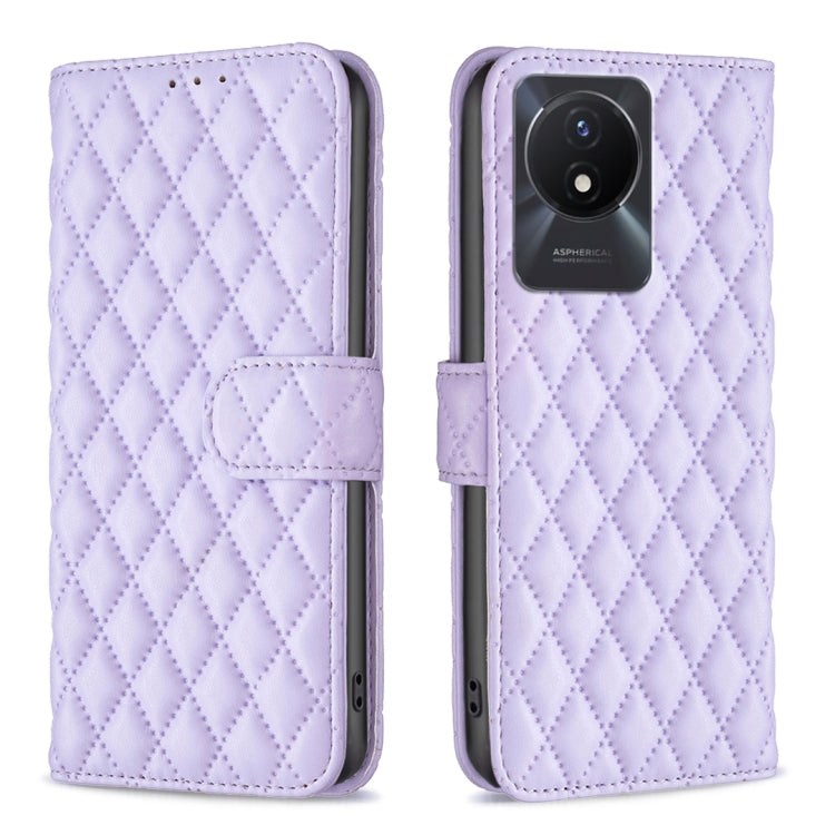 For vivo Y02 4G Diamond Lattice Wallet Leather Flip Phone Case