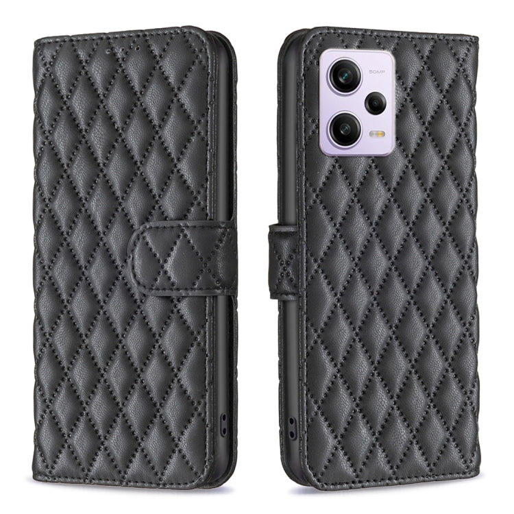 For Xiaomi Redmi Note 12 Pro+ Global Diamond Lattice Wallet Leather Flip Phone Case