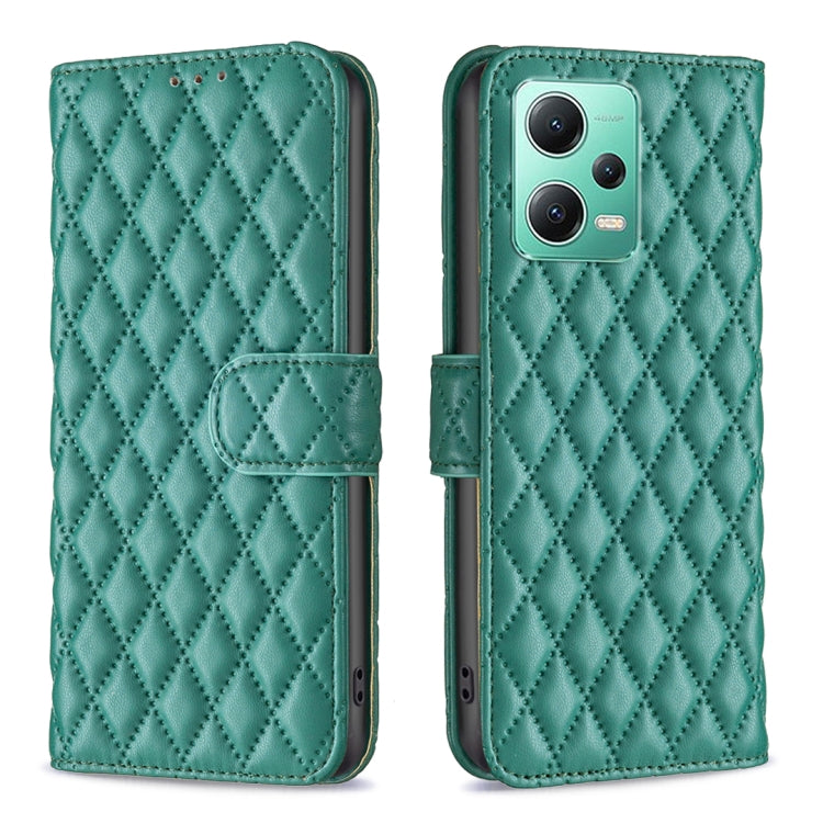 For Xiaomi Redmi Note 12 Global Diamond Lattice Wallet Leather Flip Phone Case