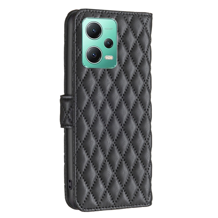 For Xiaomi Redmi Note 12 Global Diamond Lattice Wallet Leather Flip Phone Case
