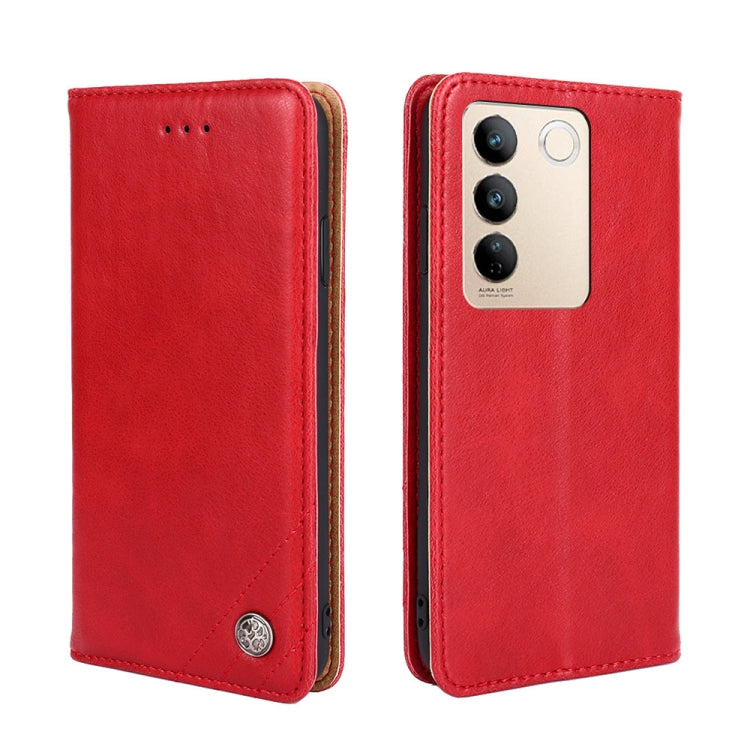 For vivo S16 / S16 Pro Non-Magnetic Retro Texture Horizontal Flip Leather Case