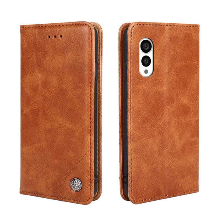 For Fujitsu Arrows N F-51C Non-Magnetic Retro Texture Horizontal Flip Leather Case