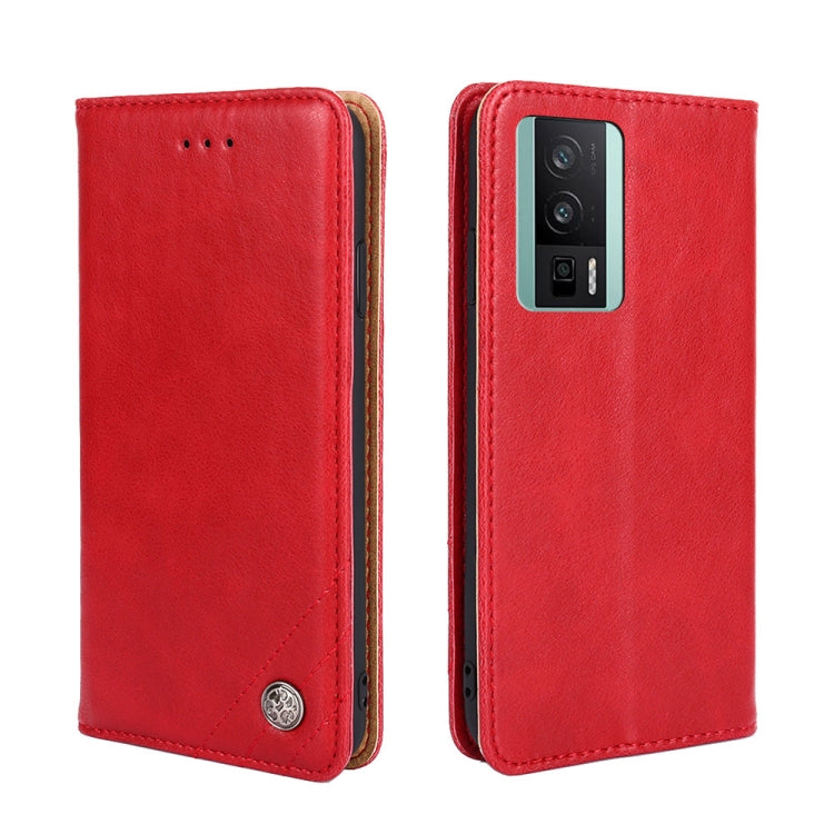 For Xiaomi Redmi K60 / K60 Pro Non-Magnetic Retro Texture Horizontal Flip Leather Case