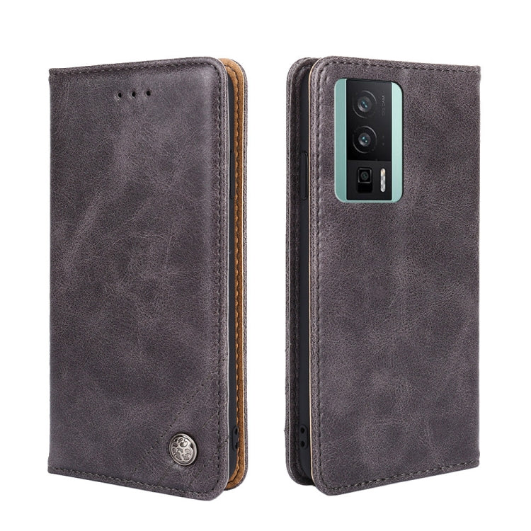 For Xiaomi Redmi K60 / K60 Pro Non-Magnetic Retro Texture Horizontal Flip Leather Case