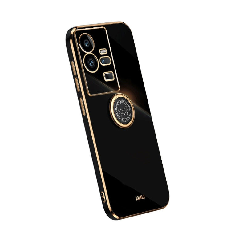 For vivo iQOO 11 Pro 5G XINLI Straight Edge 6D Electroplate TPU Phone Case with Ring Holder