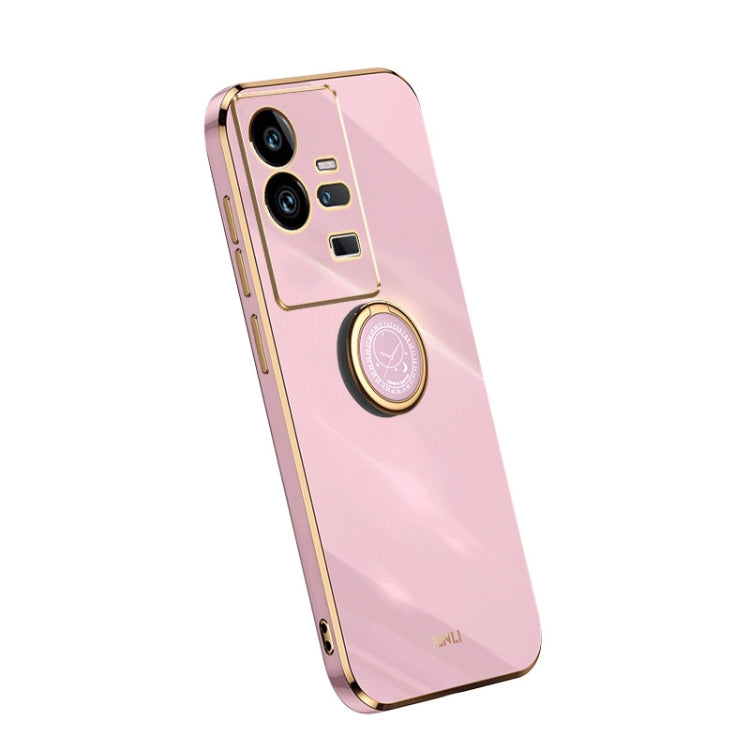 For vivo iQOO 11 Pro 5G XINLI Straight Edge 6D Electroplate TPU Phone Case with Ring Holder