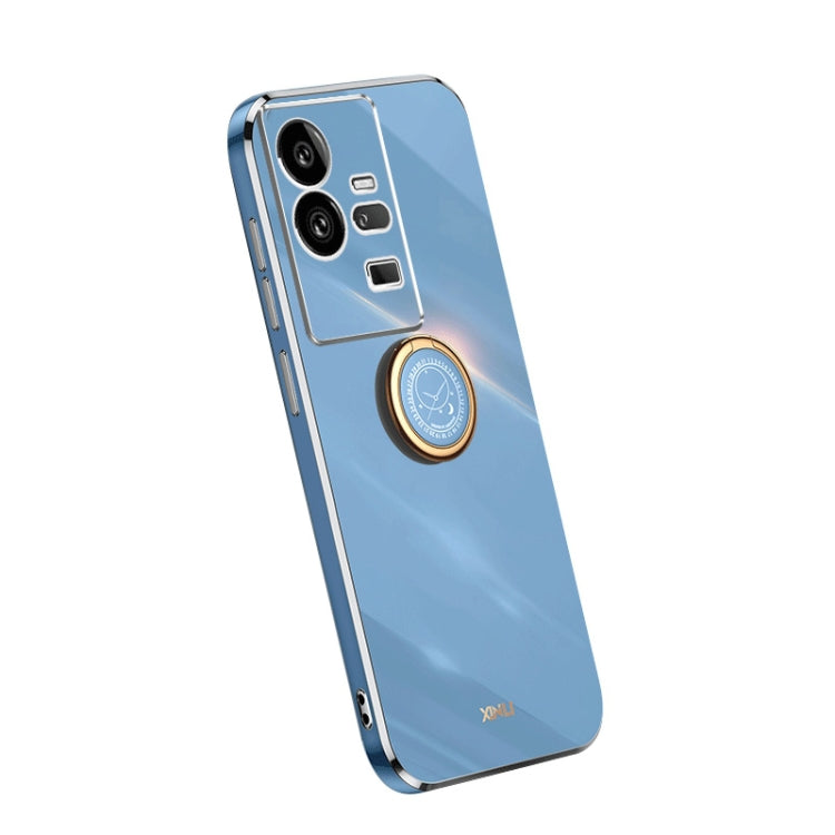 For vivo iQOO 11 Pro 5G XINLI Straight Edge 6D Electroplate TPU Phone Case with Ring Holder