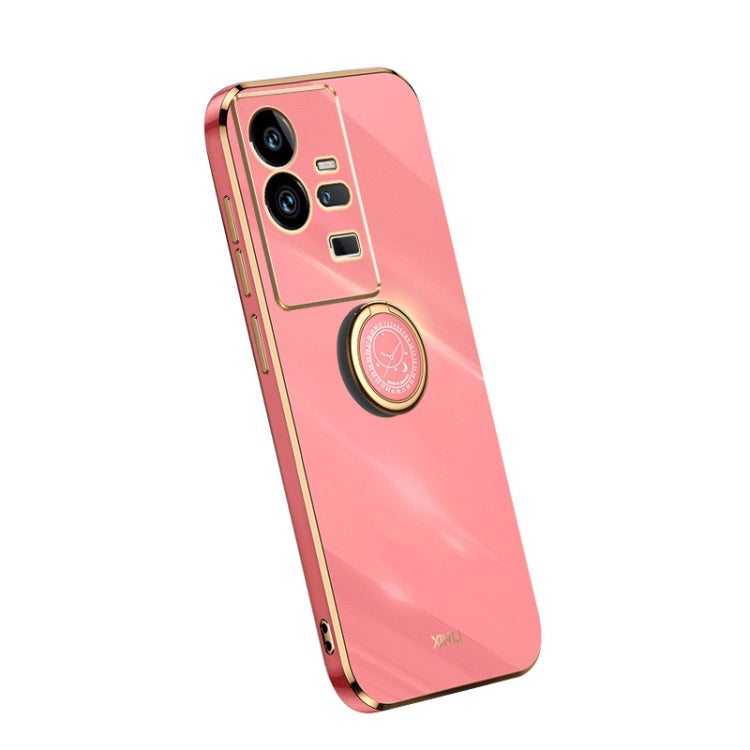 For vivo iQOO 11 Pro 5G XINLI Straight Edge 6D Electroplate TPU Phone Case with Ring Holder