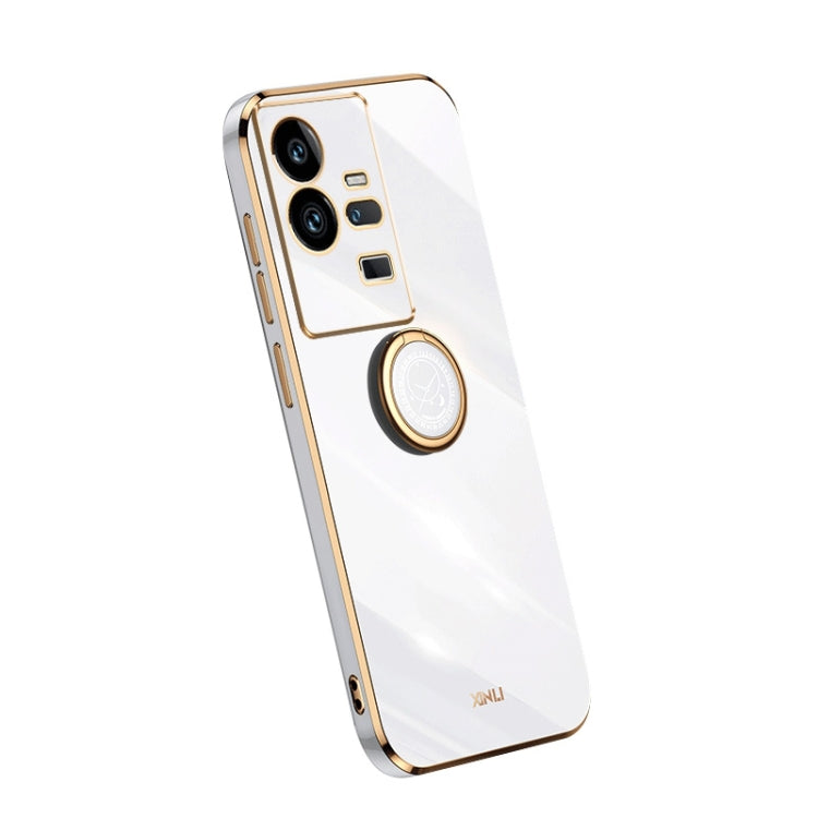 For vivo iQOO 11 Pro 5G XINLI Straight Edge 6D Electroplate TPU Phone Case with Ring Holder