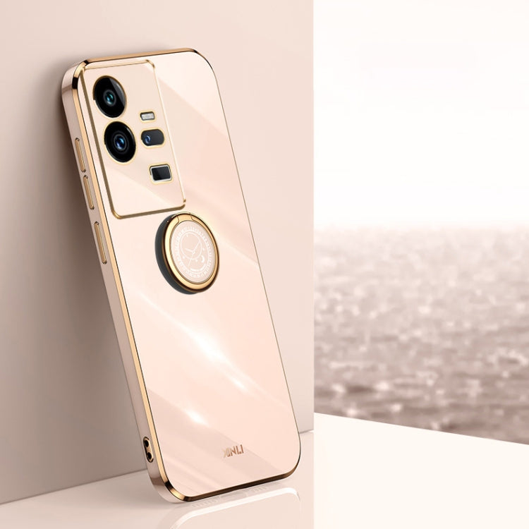 For vivo iQOO 11 Pro 5G XINLI Straight Edge 6D Electroplate TPU Phone Case with Ring Holder