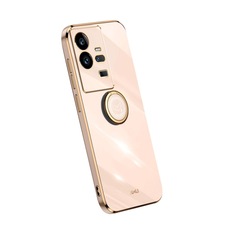 For vivo iQOO 11 Pro 5G XINLI Straight Edge 6D Electroplate TPU Phone Case with Ring Holder