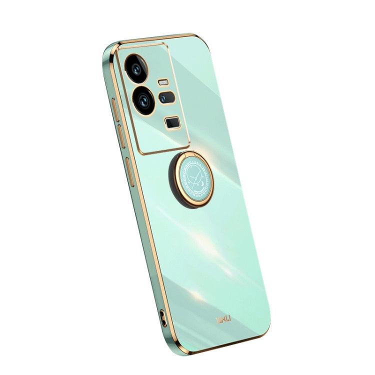 For vivo iQOO 11 Pro 5G XINLI Straight Edge 6D Electroplate TPU Phone Case with Ring Holder