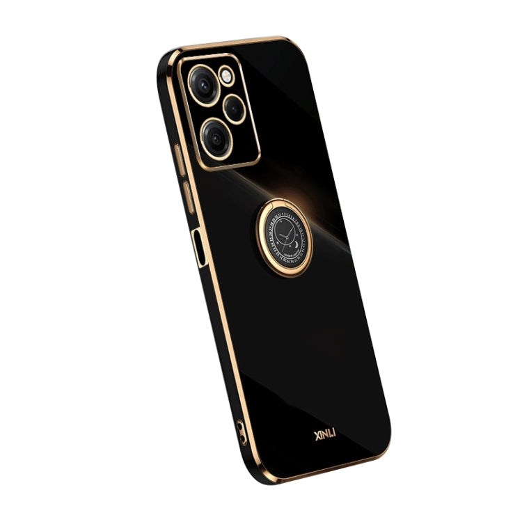 For Xiaomi Redmi Note 12 Pro Speed XINLI Straight Edge 6D Electroplate TPU Phone Case with Ring Holder