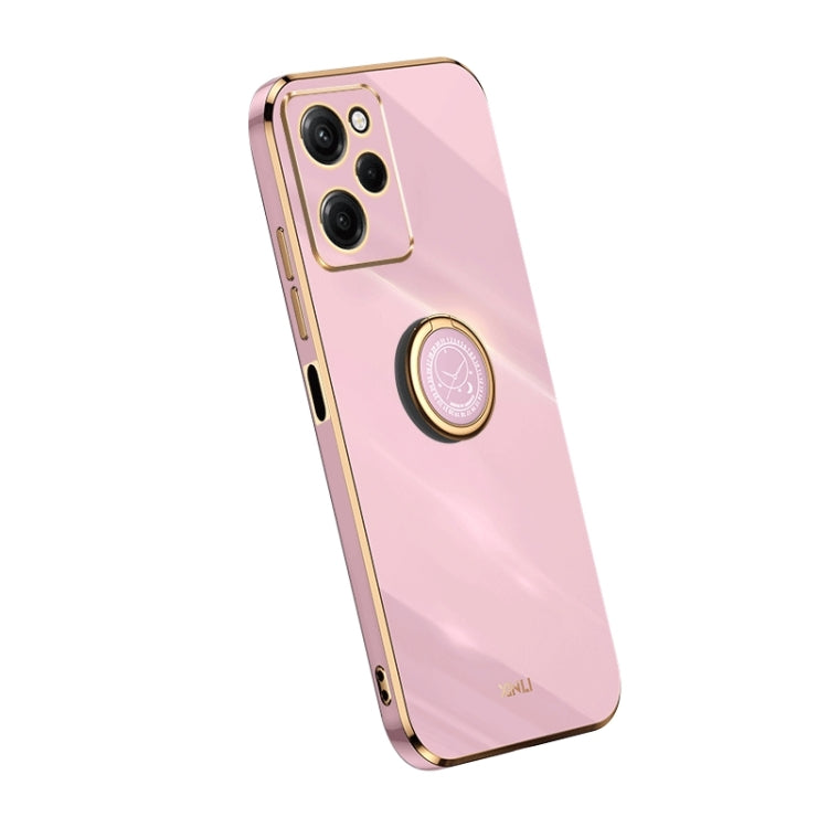 For Xiaomi Redmi Note 12 Pro Speed XINLI Straight Edge 6D Electroplate TPU Phone Case with Ring Holder