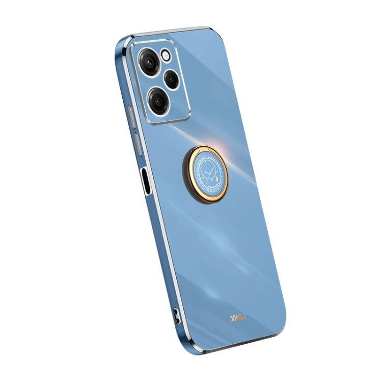 For Xiaomi Redmi Note 12 Pro Speed XINLI Straight Edge 6D Electroplate TPU Phone Case with Ring Holder