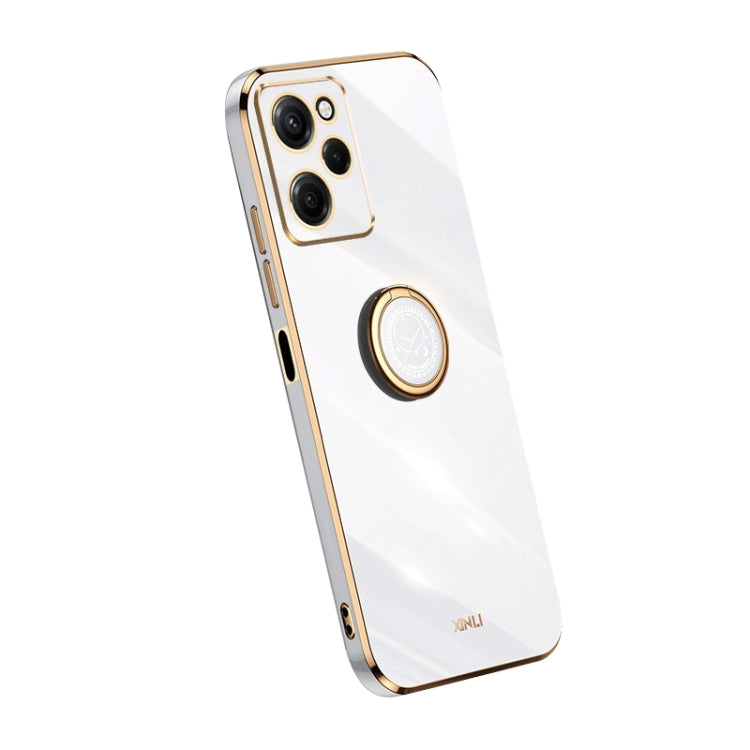 For Xiaomi Redmi Note 12 Pro Speed XINLI Straight Edge 6D Electroplate TPU Phone Case with Ring Holder