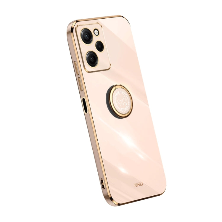 For Xiaomi Redmi Note 12 Pro Speed XINLI Straight Edge 6D Electroplate TPU Phone Case with Ring Holder