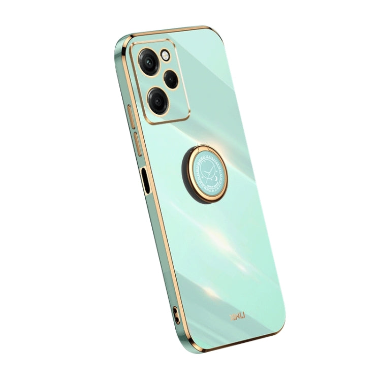For Xiaomi Redmi Note 12 Pro Speed XINLI Straight Edge 6D Electroplate TPU Phone Case with Ring Holder