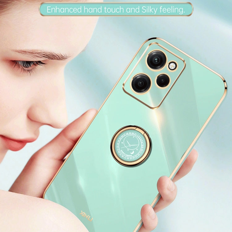 For Xiaomi Redmi Note 12 Pro Speed XINLI Straight Edge 6D Electroplate TPU Phone Case with Ring Holder